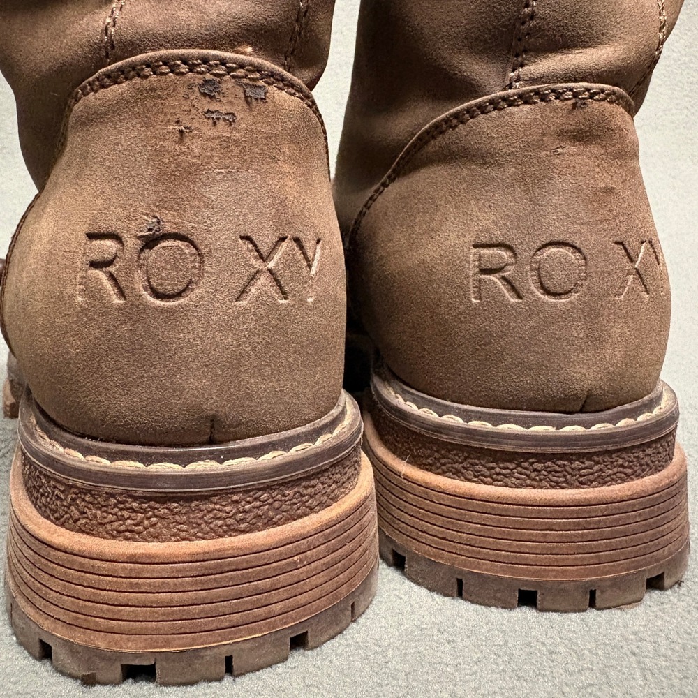 Roxy Bruna II Boots‎ US 8 Brown Faux Fur Lined Lace-Up Boots Lug Sole - Picture 4 of 12